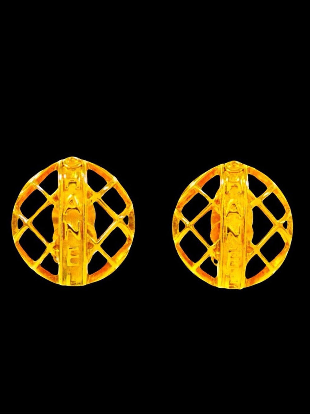 CHANEL Vintage 1980’s Gold Caged Clip on earrings